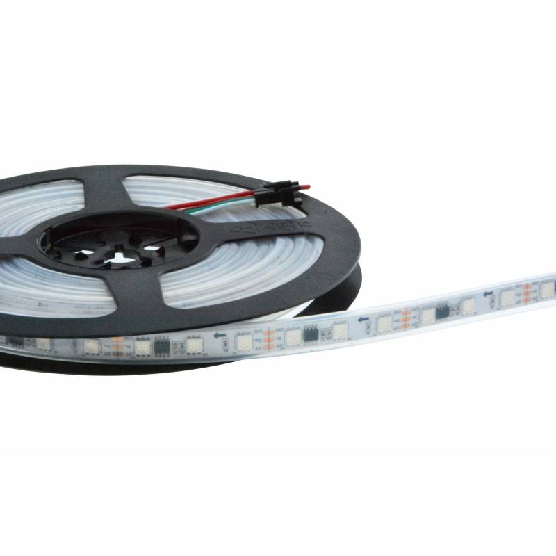 Striscia LED smart IC RGB 12V DC - 14,4 W/m - IP65 - 60 LED/m - Larghezza 10 mm - 5 metri