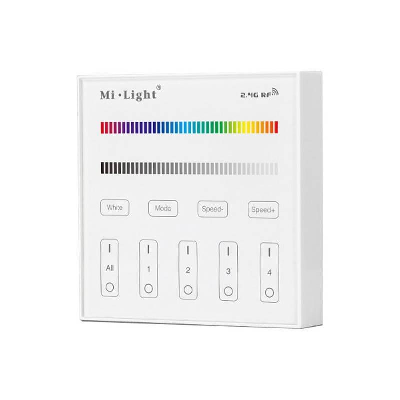 Pannello di controllo touch RGB e RGBW - 4 zone - Bianco - MiLight