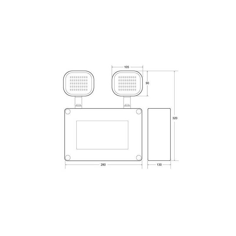 Luce di emergenza industriale a LED doppia 2x6W IP65
