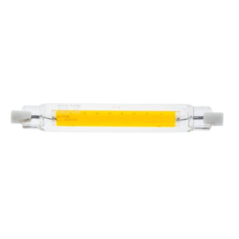 Lampadina led attacco R7S 12w cob luce lineare 118mm slim trasparente  sostituto alogena a basso consumo