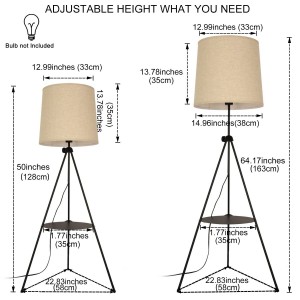 dimensioni della lampada da terra