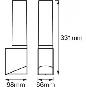 dimensioni della lampada da parete per esterni