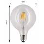 Lampadina LED globo a filamento E27 G125 8W 800lm