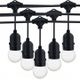 Kit ghirlanda luminosa per esterni 10 metri + 10 lampadine LED E27 1W - IP44 - Bianco caldo