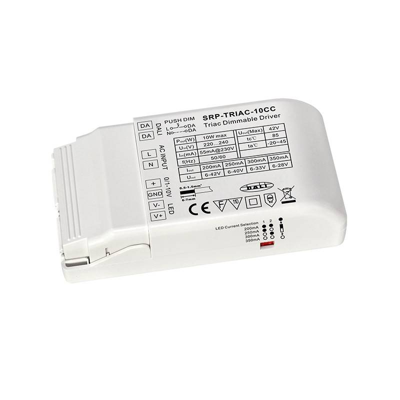 Driver LED dimmerabile 4 in 1 DALI PUSH TRIAC 0/1-10V 10W