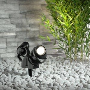 Faretto da giardino con picchetto per lampadine GU10 grigio