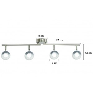 Lampada da soffitto LED snodabile e orientabile "RING 4" 16 Watt