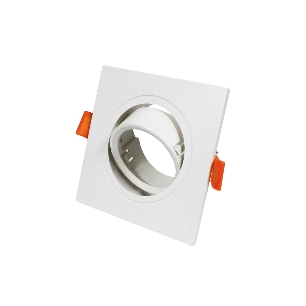 Anello quadrato basculante per lampadina GU10/MR16 - Taglio Ø75mm