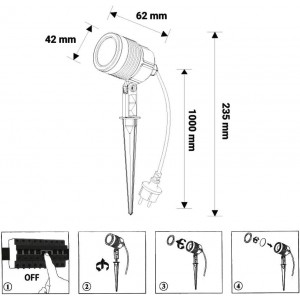 Faretto LED con picchetto IP65