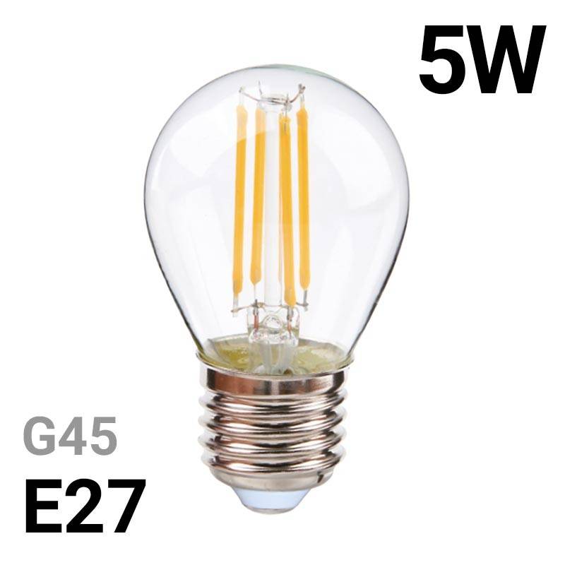 Lampadina LED a filamento sferico E27 5W G45