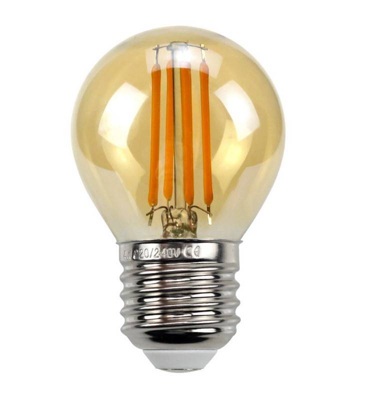 Acquistare lampadina LED oro vintage G45 1800K ambra trasparente 4W E27