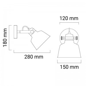 Lampada da parete per interni "KUKKA" con interruttore e presa di corrente