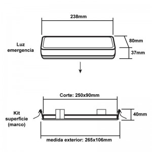 Luce di emergenza permanente 3W