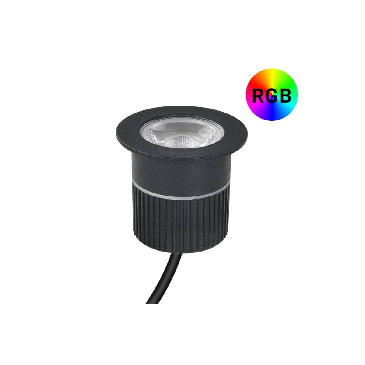 Faretto RGB da incasso a pavimento per esterni - 12V DC -9W - IP67