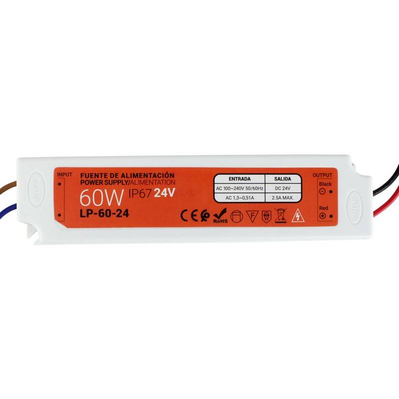 Alimentatore compatto impermeabile 24V 60W IP67