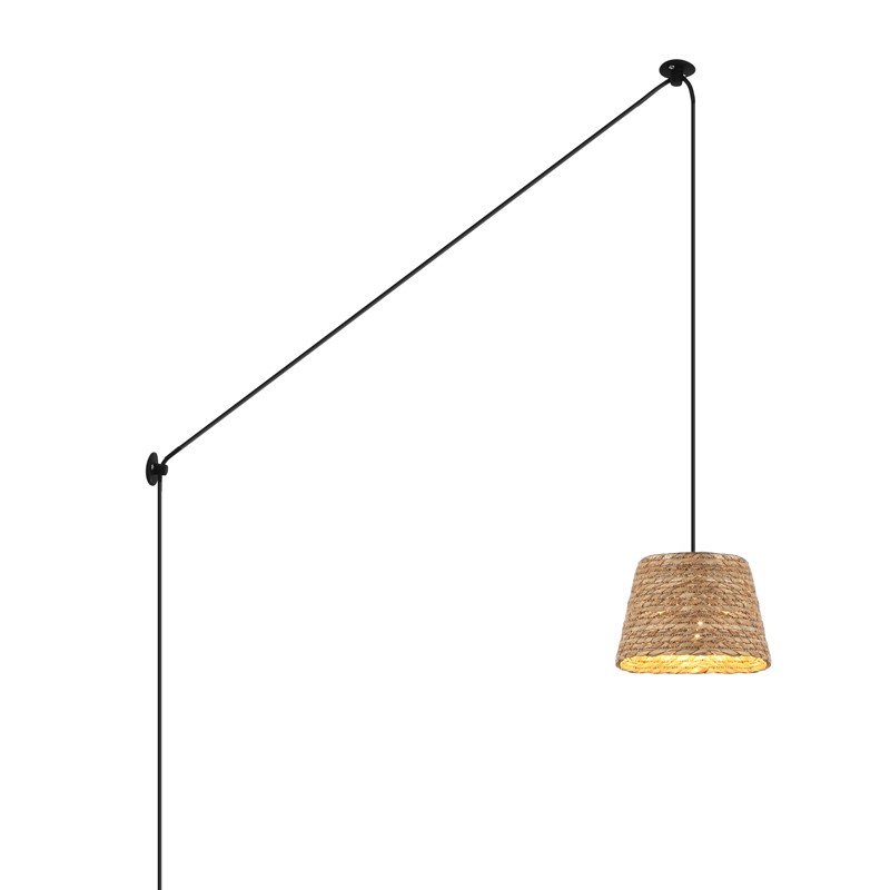 Lampada a sospensione regolabile in canapa "Moki" - E27 Lampada a sospensione regolabile in canapa "Moki" - E27