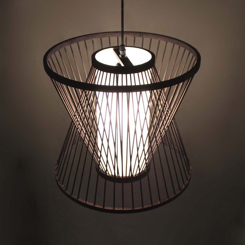Lampada a sospensione in bambù giapponese "Rise" Lampada a sospensione in bambù giapponese "Rise"