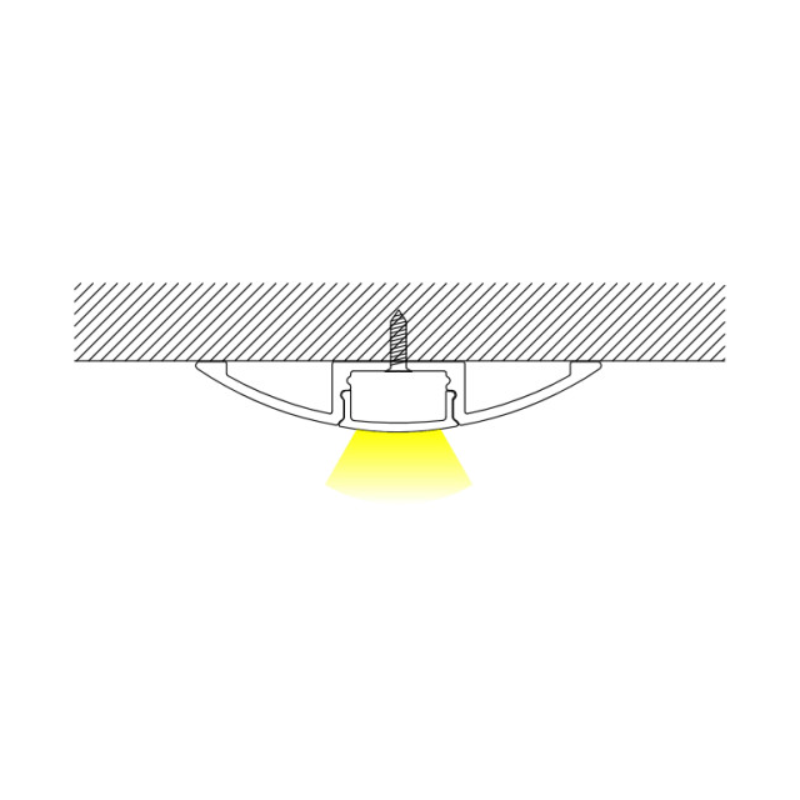 Profilo in alluminio 58x9mm Superficie a forma di mezza luna (2 m)