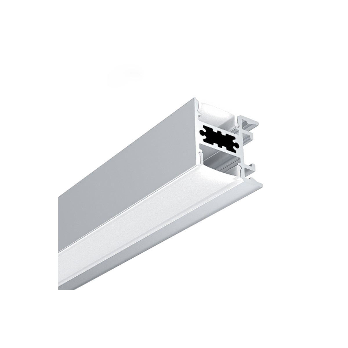Profilo doppio in alluminio per striscia LED - 23,5x22,6 mm - Striscia ≤ 12 mm - 2 metri