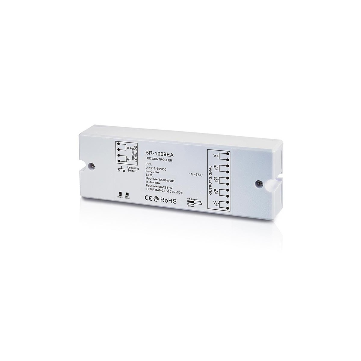 Controller PMW RGB/RGBW Dimmer - 12-36V DC (4 canali 8A/canale) - RF receiver SUNRICHER - Perfect RF