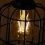 Lampada a gabbia vintage, lampada a sospensione Tarabilla in nero