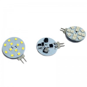 Lampadina LED Bi-Pin piatta G4 2,3W (12 SMD2835) 8-30VDC/10-18VAC α 120° Lampadina LED