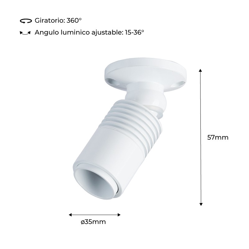 Faretto LED da superficie con zoom - Orientabile - 2700K - 3W