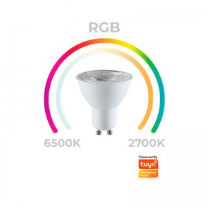 Lampadina LED 5W GU10 faretto intelligente WiFi RGB multicolore CCT da  2700K a 6500K Alexa Google 230V