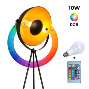 Lampada da terra vintage RGBW con treppiede "GALILEN" 10W con telecomando