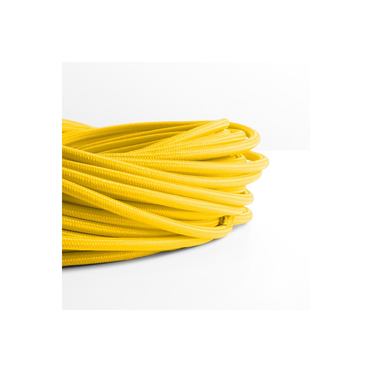 Cabo eléctrico redondo revestido a algodão Amarelo (Cavo elettrico rotondo giallo rivestito di cotone)