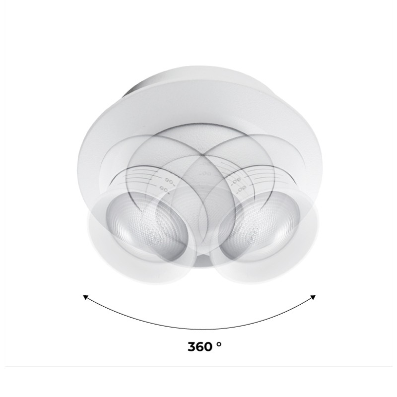 Faretto LED da incasso con zoom - Orientabile - Chip Cree - 2700K - 3W