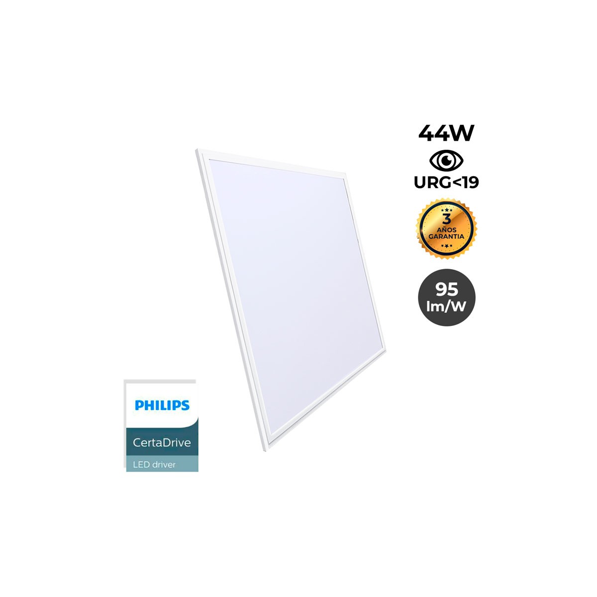 Pannello LED slim da incasso 60X60 cm - Driver PHILIPS - 44W - UGR19