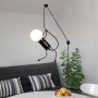 Lampada a sospensione nera in stile nordico per il soffitto della camera da letto con cavo lungo e spina