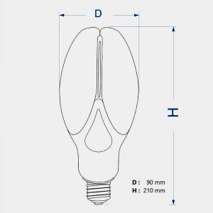 Lampadina LED ED90 E27 per lampione 40W