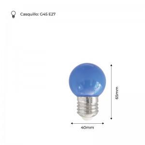 Lampadine LED colore BLU - 2W Filamento BULBO E27 G45 - Luminariaitalia