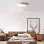 Plafoniera LED bianca e legno CCT ø508x50mm
