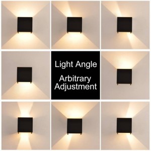 Confezione di 4 lampade da parete "KURTIN" 6W con apertura luminosa dimmerabile