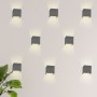 Confezione da 8 lampade da parete "KURTIN" 6W con apertura di luce regolabile