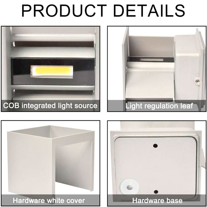 Confezione di 4 lampade da parete "KURTIN" 6W con apertura di luce regolabile Confezione di 4 lampade da parete "KURTIN" 6W con apertura di luce regolabile