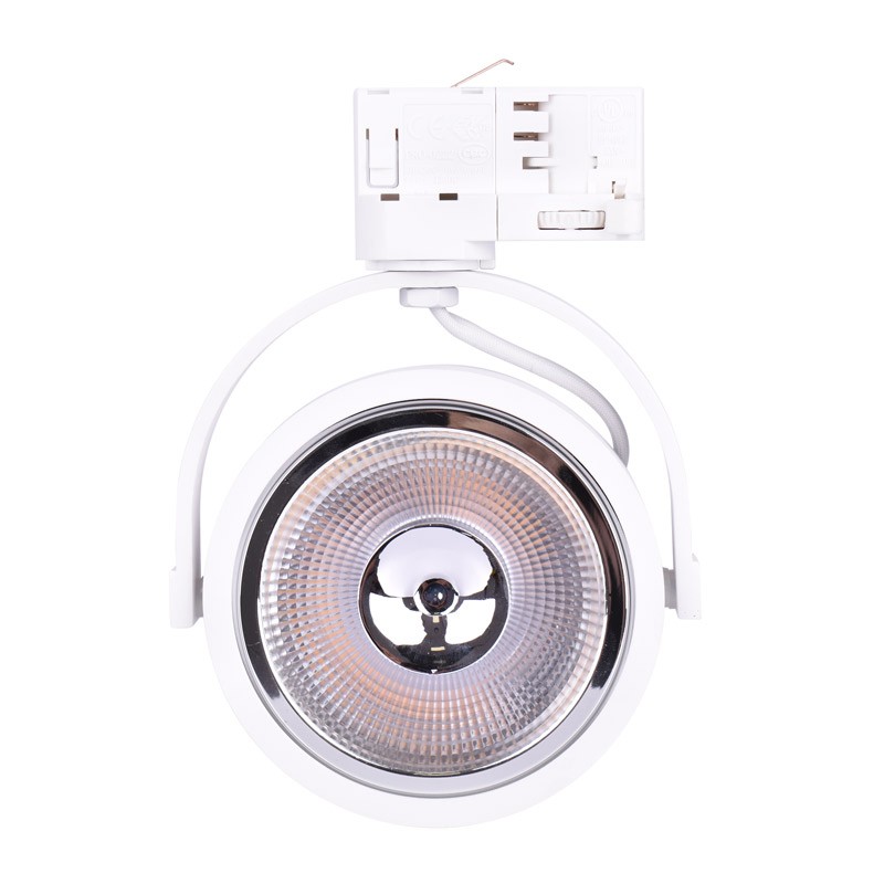 Faretto trifase a binario LED bianco AR111 GU10 Faretto trifase a binario LED bianco AR111 GU10