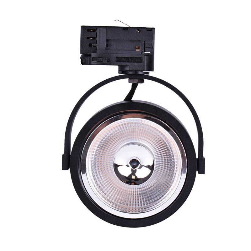Faretto trifase a binario LED nero AR111 GU10 Faretto trifase a binario LED nero AR111 GU10
