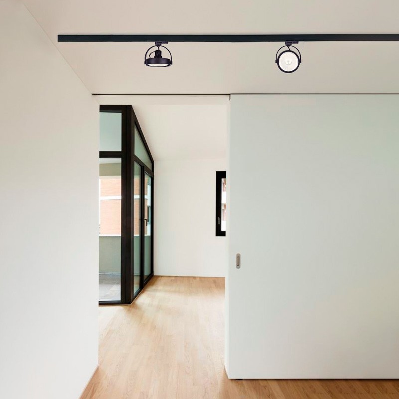 Faretto a binario a led nero monofase AR111 GU10 Faretto a binario a led nero monofase AR111 GU10