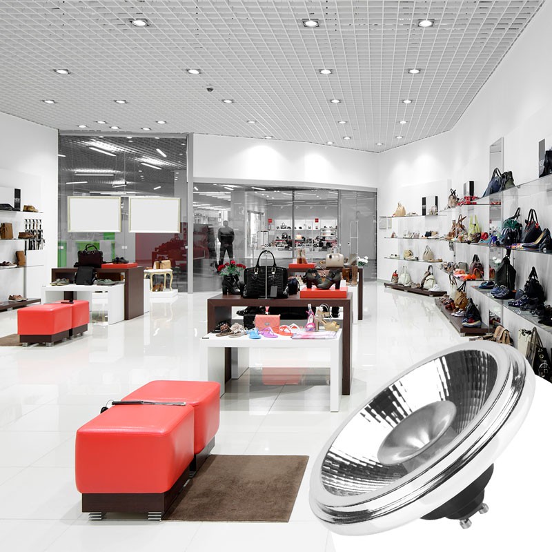 Confezione Faretto a binario LED monofase + lampadina LED AR111 GU10