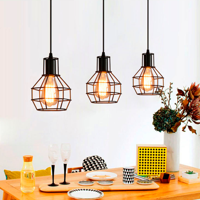 Lampada a sospensione a gabbia vintage "AZOR Lampada a sospensione a gabbia vintage "AZOR