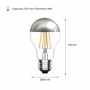 Lampadina a led effetto specchio argento E27 6W