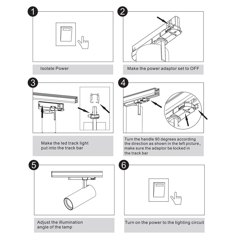 Faretto a binario LED 36W CCT Triac Dimmerabile Faretto a binario LED 36W CCT Triac Dimmerabile