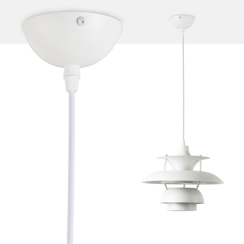 Lampada a sospensione di design bianca "YOHAN" E27