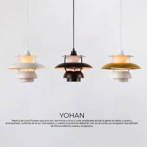 Lampada a sospensione di design "YOHAN" disponibile in bianco/nero e oro E27