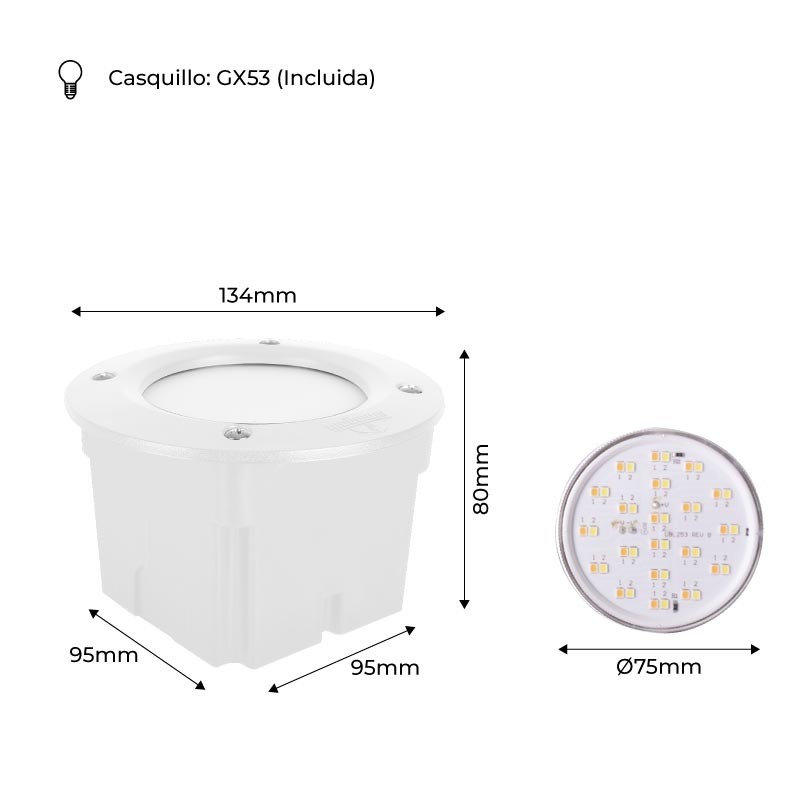 FUMAGALLI LETI 100 lampada da parete rotonda a LED da incasso da 3W
