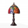 Lampada ispirata a Tiffany con mosaico di rose in vetro